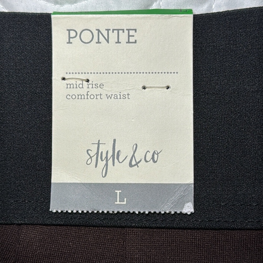 Style & Co. Ponte Leggings Mid Rise Chocolate Brown Size L - Picture 7 of 11